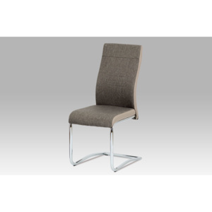 Artium Jídelní židle lanýž látka + koženka / chrom - DCL-428 LAN2
