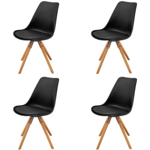 Jídelní židle 4 ks umělá kůže černá