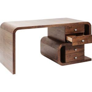 Hnědý dřevěný pracovní stůl Kare Design Snake Walnut, 150 x 76 cm