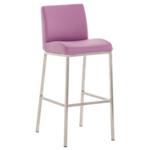 Barová židle Denis, výška 77 cm, nerez-fialová