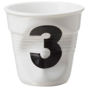 REVOL Kelímek na espresso 8 cl bílý "3" Froissés