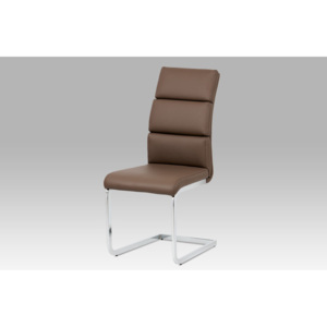 Artium Jídelní židle koženka cappuccino / chrom - HC-205 CAP
