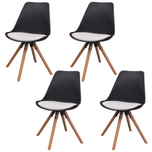 Jídelní židle 4 ks, umělá kůže, černobílé