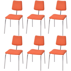 Jídelní židle 6 ks oranžové textil