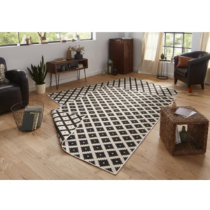 Bougari - Hanse Home koberce Kusový koberec Twin-Wendeteppiche 103124 schwarz creme - 80x250 cm