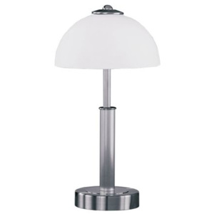 Wofi Stolní dotyková lampa POP 2x 40W E14 sklo / matný nikl se stmívačem 8865.02.64.0000