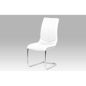 Artium Jídelní židle koženka bílá / chrom - HC-229 WT