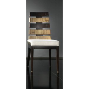 Jídelní židle z bambusu CROSS s čalounením Black&amp;Honey Antique