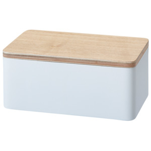 Zásobník vlhčených ubrousků YAMAZAKI RinWet Box, bílý/dřevo