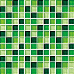 Mozaika skleněná 30x30 cm 3 barvy zelená (Mozaika skleněná kostka zelené)