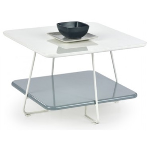 Konferenční stolek Melody s úložným prostorem (bílá, šedá)