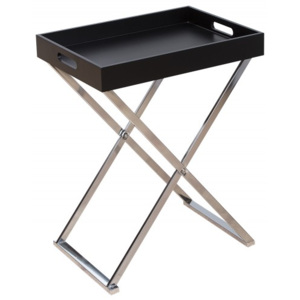 Odkládací stolek VALET BLACK 48-S skládací, snímatelný podnos Nábytek | Obývací pokoj | Odkládací stolky