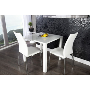 Jídelní stůl Lucente II 80 cm bílý s vysokým leskem