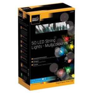 Solární multifarební LED řetěz Cole & Bright Dual Power 50 LED - 6,9m