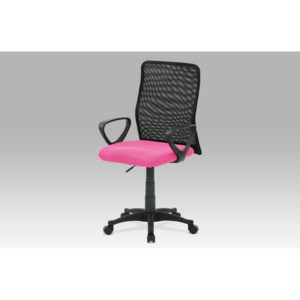 Kancelářská židle růžová a černá látka MESH KA-B047 PINK