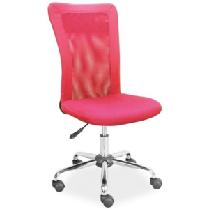Kancelářská otáčecí židle z ekokůže v růžové barvě typ Q 122 KN1019