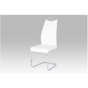 Jídelní židle bílá koženka / chrom HC-981 WT
