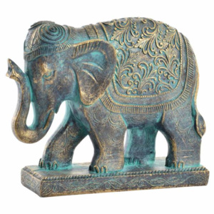 Soška slon "GOLDEN BLUE" 15x4.5x12-resin