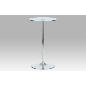 Artium barový stůl AUB-6070 CLR, čiré sklo / chrom