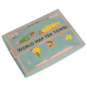 Kuchyňská utěrka v krabičce Rex London World Map, 22 x 16 cm
