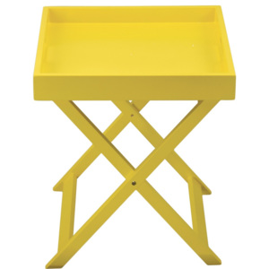 Žlutý skládací stolek s podnosem Incidence Colorama