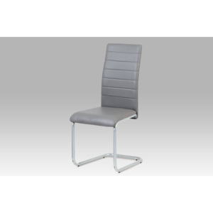 Artium Jídelní židle koženka šedá / šedý lak - DCL-102 GREY