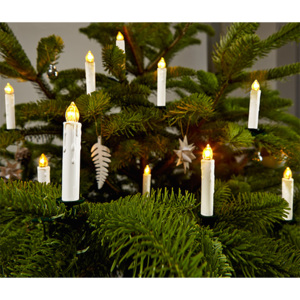 Svíčky s LED na vánoční stromeček, 10 ks