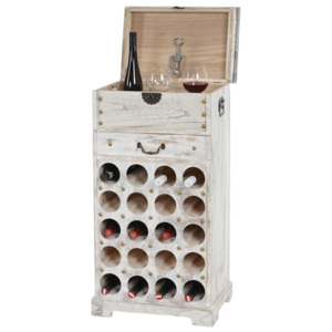Bílý dřevěný stojan na 20 lahví vína Mendler Shabby Torre