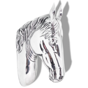 Koňská hlava, nástěnná dekorace hliníková stříbrná