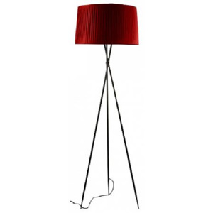 Stojací lampa CINDA TYP 11, černý kov / červený odstín