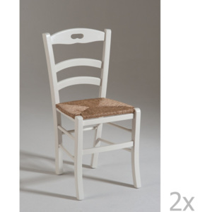 Sada 2 jídelních židlí se sedákem ze slámových stébel Castagnetti Nancy