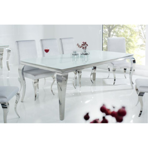 Jídelní stůl Modern Barock 200cm / bílý- stříbrný