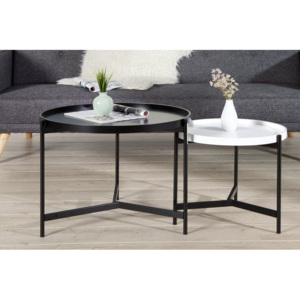 Odkládací stolek 2 SET LAGOON WHITE BLACK Nábytek | Obývací pokoj | Odkládací stolky
