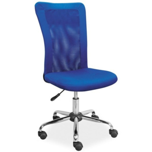 Kancelářská otáčecí židle z ekokůže v modré barvě typ Q 122 KN1019