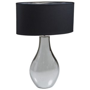 Černá stolní lampa se základnou ve stříbrné barvě Santiago Pons Pam Ceri