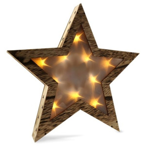 LED dřevěná vánoční hvězda