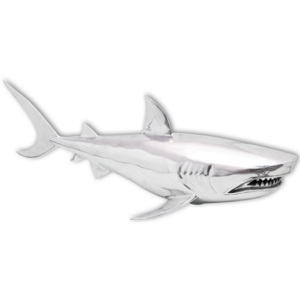 Žralok, nástěnná dekorace hliníková stříbrná