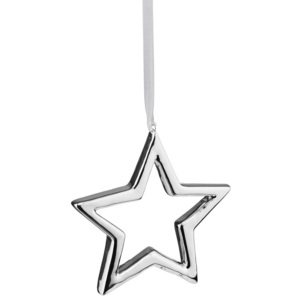 HANG ON Ozdoba keramická hvězda 10 cm - stříbrná