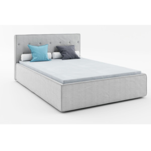 Světle šedá dvoulůžková postel Absynth Mio Premium, 160 x 200 cm