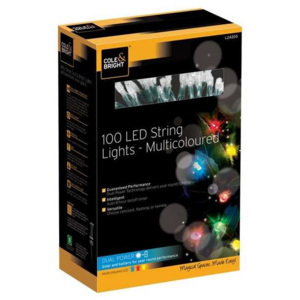 Solární multifarební LED řetěz Cole & Bright Dual Power 100 LED - 11,9m