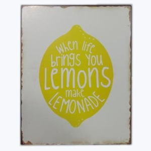 Plechová cedule When life brings you lemons