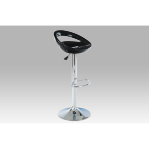 Artium Moderní barová židle v kombinaci černého plastového sedáku s chromovou nohou. Židle je výškov