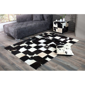 Luxusní koberec RODEO BLACK WHITE pravá kožešina Textil | Koberce