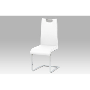 Artium Jídelní židle bílá koženka / chrom - DCH-563 WT