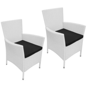 Zahradní židle 2 ks polyratan bílý 58x61x88 cm