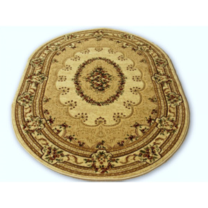Kusový koberec klasický vzor béžový ovál 160x220, Velikosti 160x220cm