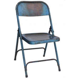 Industrial style, Modrá skládací židle 79x40x40cm (1490)