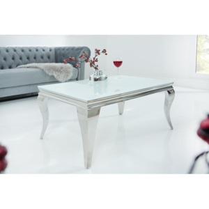 Konferenční stolek Modern Barock 100cm/ bílý- stříbrný