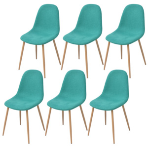 Jídelní židle 6 ks textilní zelené