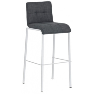 Barová židle Sarah, látkový potah, výška 78 cm, bílá-tmavě šedá